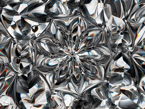 Gemstone or diamond texture closeup and kaleidoscope Illustrazione stock