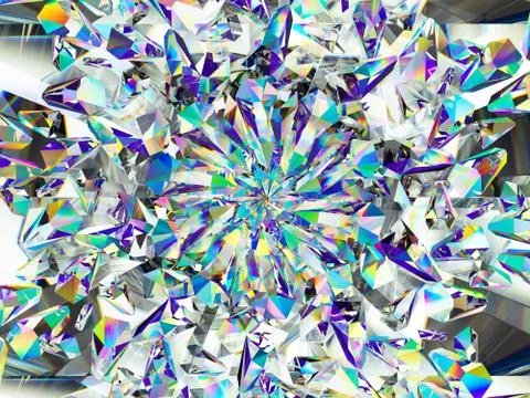 Gemstone or diamond texture closeup and kaleidoscope Stock Illustration