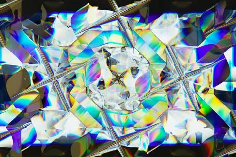 Gemstone or diamond texture closeup and kaleidoscope Illustrazione stock