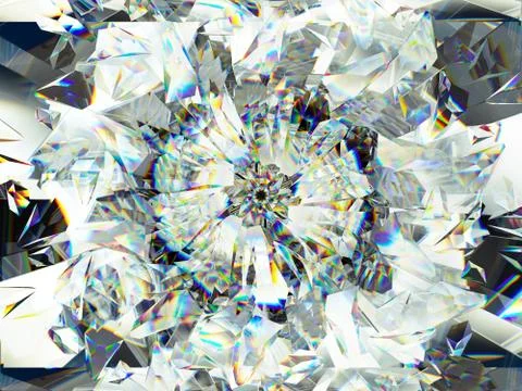 Gemstone or diamond texture closeup and kaleidoscope Stock Illustration