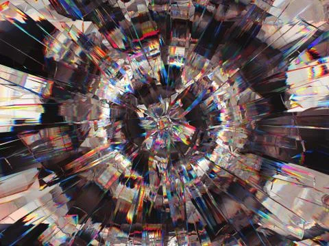 Gemstone or diamond texture closeup and kaleidoscope Stock Illustration