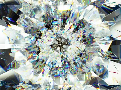 Gemstone or diamond texture closeup and kaleidoscope Stock Illustration