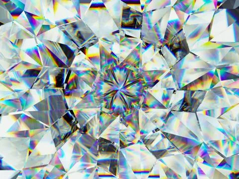 Gemstone or diamond texture closeup and kaleidoscope Stock Illustration