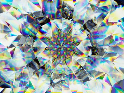 Gemstone or diamond texture closeup and kaleidoscope Illustrazione stock