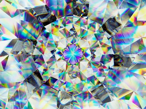 Gemstone or diamond texture closeup and kaleidoscope 스톡 일러스트