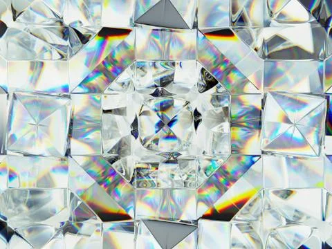 Gemstone or diamond texture closeup and kaleidoscope 스톡 사진