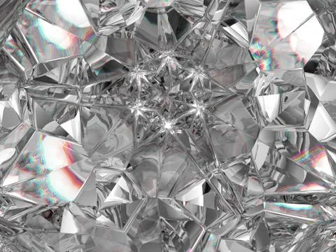 Gemstone or diamond texture closeup and kaleidoscope Stock Photos