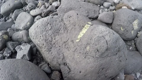Gemstone Peridot, Olivine crystals formed in volcanic rocks Stock Footage