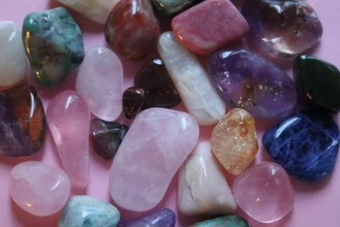 Gemstone with a pink background Stock Photos