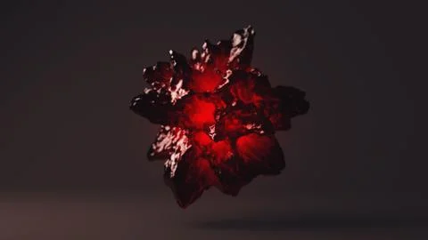 Gemstone With Red Inner Glow, 3D Rendering Stock Illustration