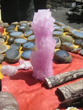 Gemstone, rose quartz Stock Photos