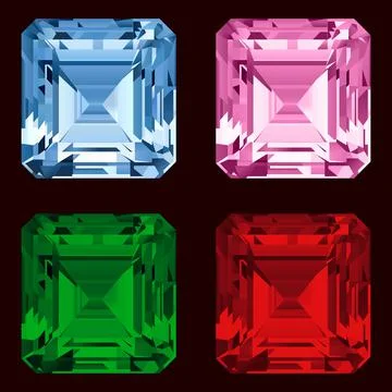 Gemstone set Stock Illustration