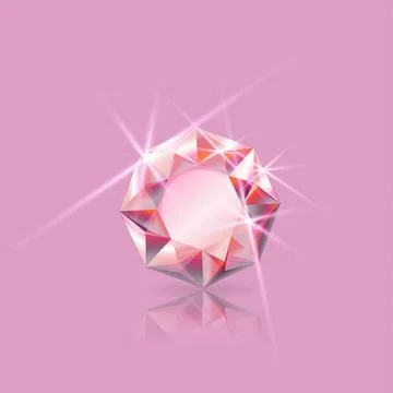 Gemstone with shadow. Isolated on a colored background. Vector Stock Illustration