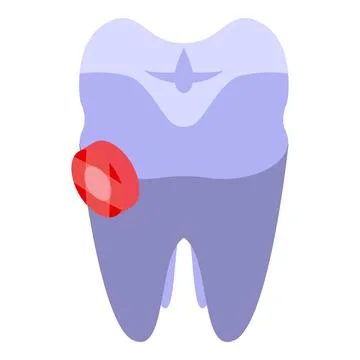 Gemstone tooth icon isometric vector. Care clean Stock Illustration