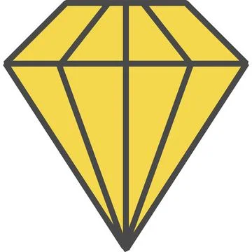 Gemstone vector icon isolated on white Stock Illustration