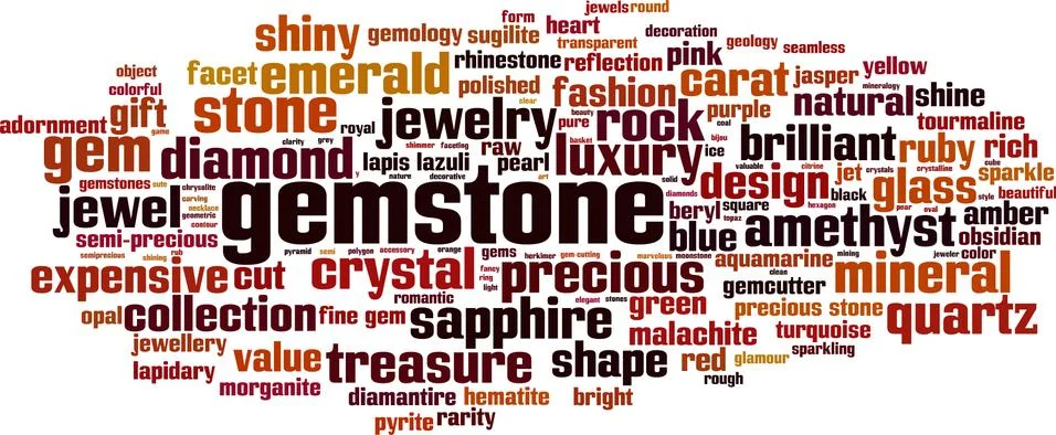 Gemstone word cloud Stock Illustration