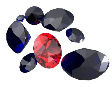Gemstones 3d render Stock Illustration