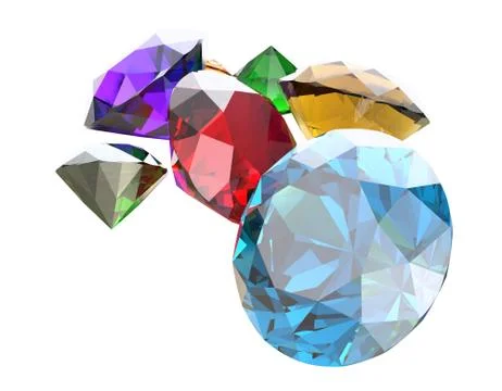 Gemstones 3d render 스톡 일러스트