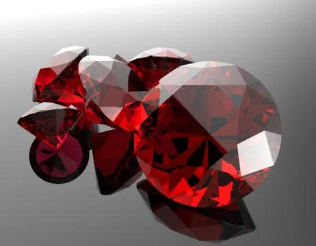 Gemstones 3d render Stock Illustration
