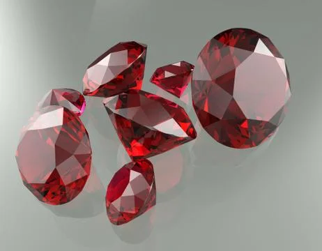 Gemstones 3d render Stock Illustration