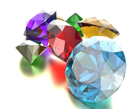 Gemstones 3d render Illustrazione stock
