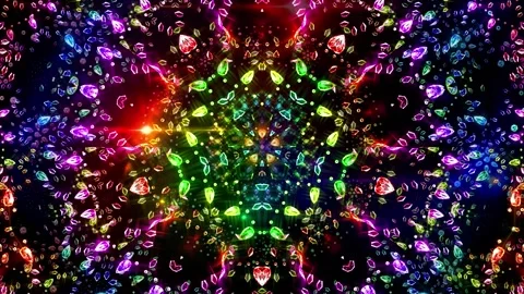 Gemstones Kaleidoscope Background Видео 345225897