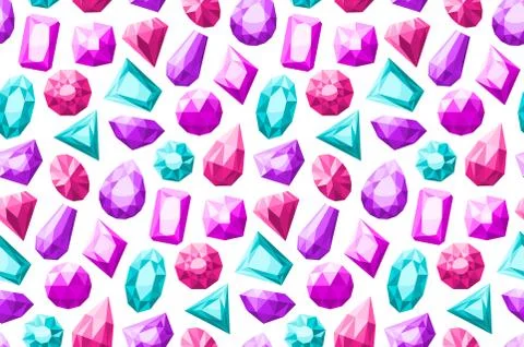 Gemstones Seamless Pattern Stock Illustration