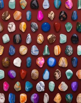 Gemstones Variety Pattern 3D illustration Render Stock Illustration