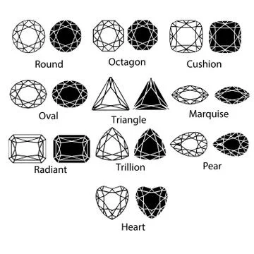 Gemstones vector gem cut isolated set jewelry diamond white crystal illustrat Stockillustratie