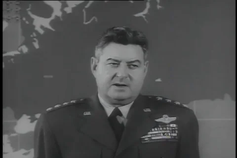 Gen. Curtis E. LeMay expresses his gratitude towards his team - 1956 Stock Footage 99085639