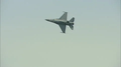 Gen Dynamics F-16 Fighting Falcon Fly By Video stock 56358234