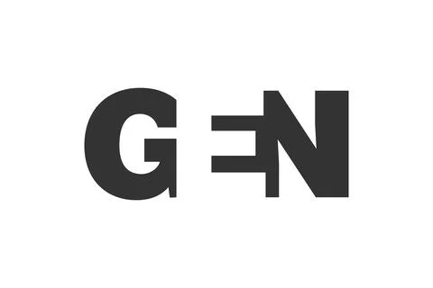 GEN logo design. Initial letter G E N bold font style for tech startups, co.. Stock Illustration