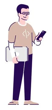 Gen z representative semi flat RGB color vector illustration Stock Illustration