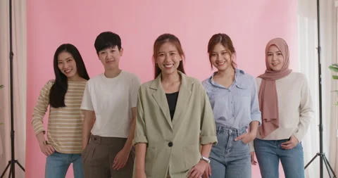 Gen Z talent workforce in power of asia woman smart startup team. Stock Footage 229707441