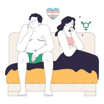 Gender-affirming therapy negative experience. Trans man sexual problems Illustrazione stock