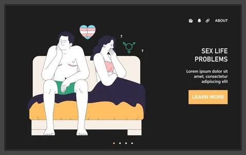 Gender-affirming therapy negative experience. Trans man sexual problems Illustrazione stock