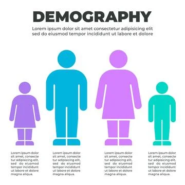 Gender and Age-Based Population Distribution Chart Stock-Illustration