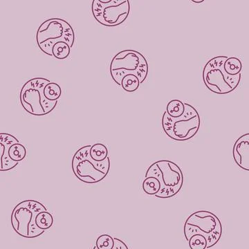 Gender based violence line seamless pattern Stock Illustration
