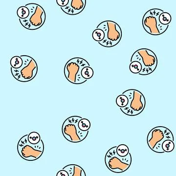 Gender based violence vector seamless pattern Stock Illustration