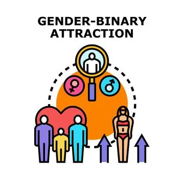 Gender binary attraction choosing a partner concept Stock Illustration