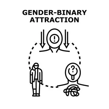 Gender binary attraction concept vector illustration Illustrazione stock