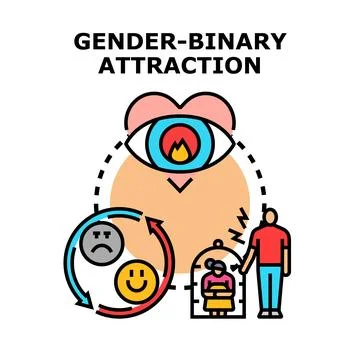 Gender binary attraction system vector concept Stock Illustration