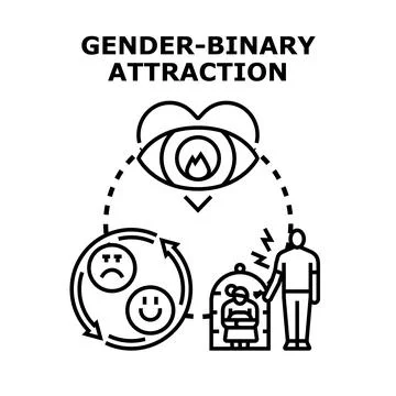 Gender binary attraction system vector concept Stock Illustration