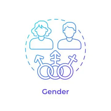 Gender blue gradient concept icon Stock Illustration