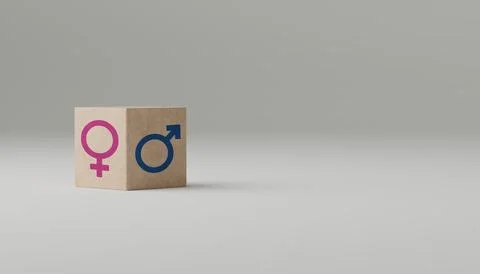 Gender difference, identity and equality concept. Male and female gender symb 스톡 사진