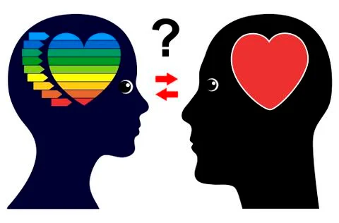 Gender Difference in Love and Intimacy Stock Illustration