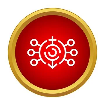 Gender diversity network icon on red button Stockillustratie