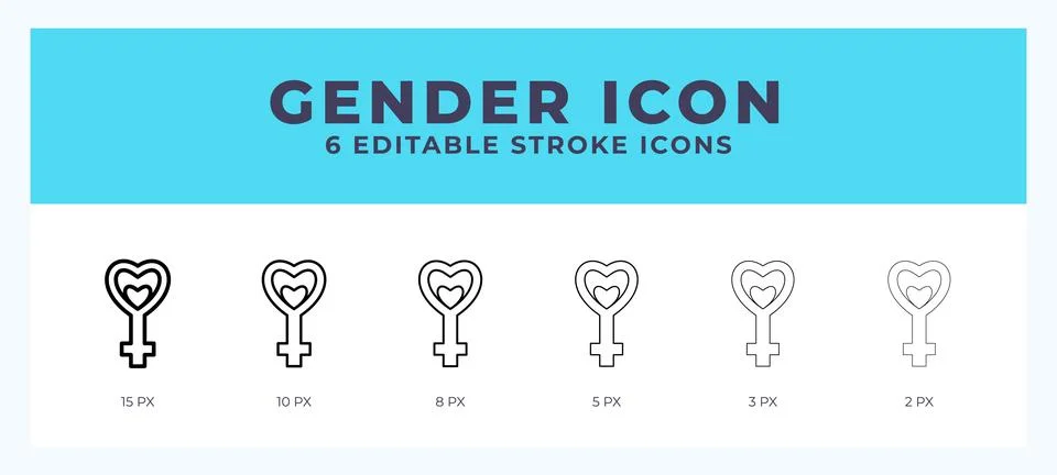 Gender editable line icon. Vector illustration with different stroke. Stock Illustration