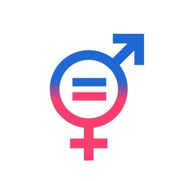 Gender equal sign vector icon. Men and woomen equal concept icon. Stock Illustration