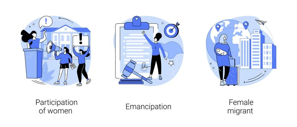 Gender equality abstract concept vector illustrations. Stock Illustration